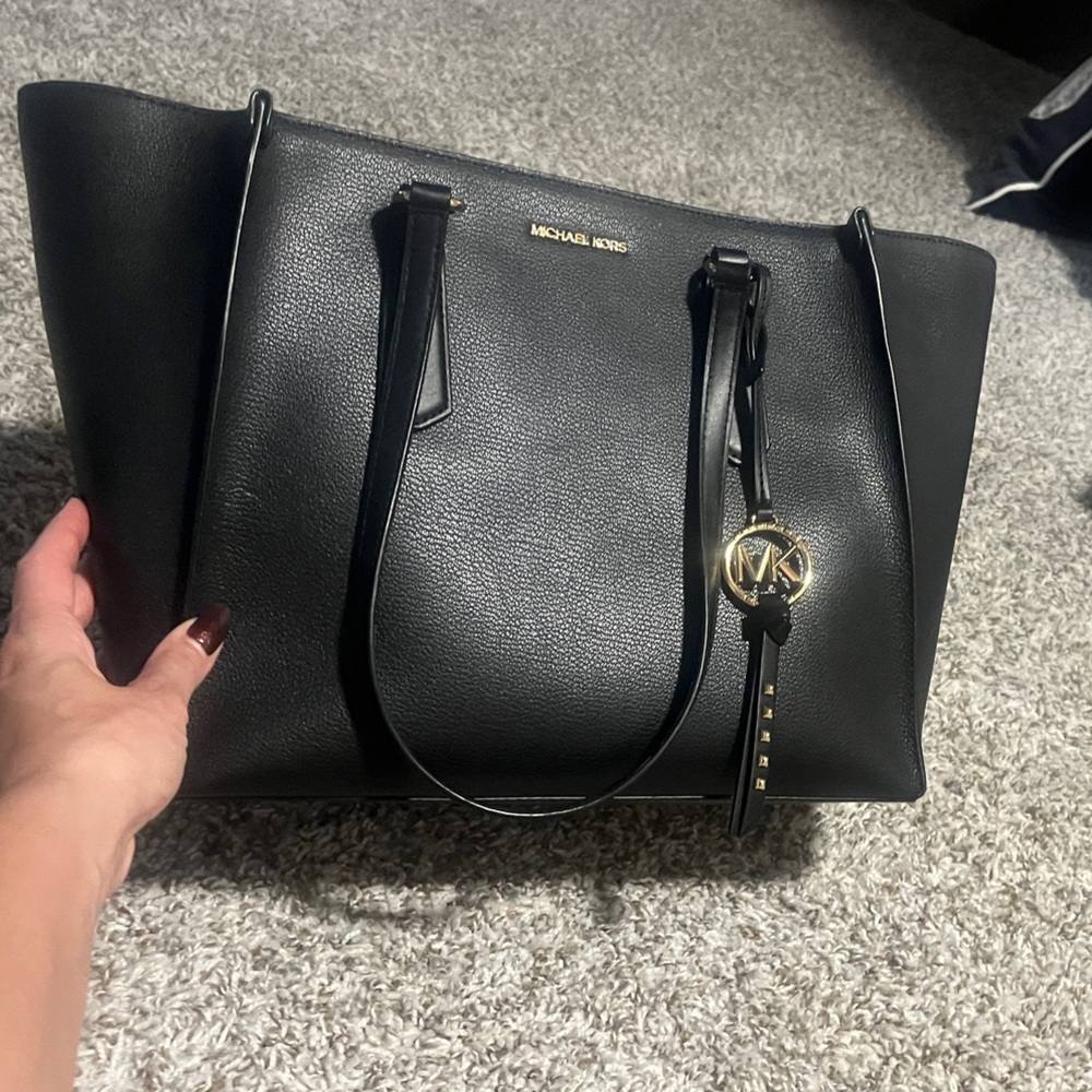 Michael Kors Black Tote with Gold Accents